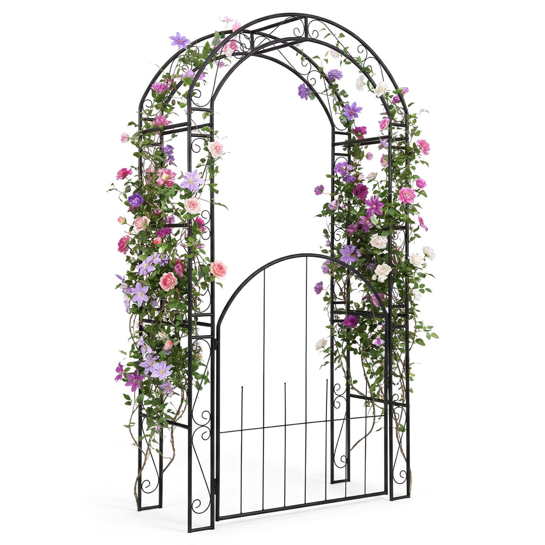 Giantex 84'' Garden Arbor with Gate for Backyard Lawn