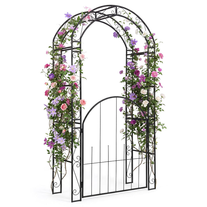 Giantex 84'' Garden Arbor with Gate for Backyard Lawn