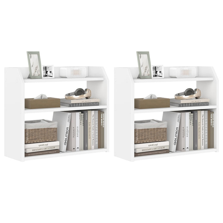 Giantex 3-Tier Desktop Bookshelf Small Wood Countertop Organizer(1/2)