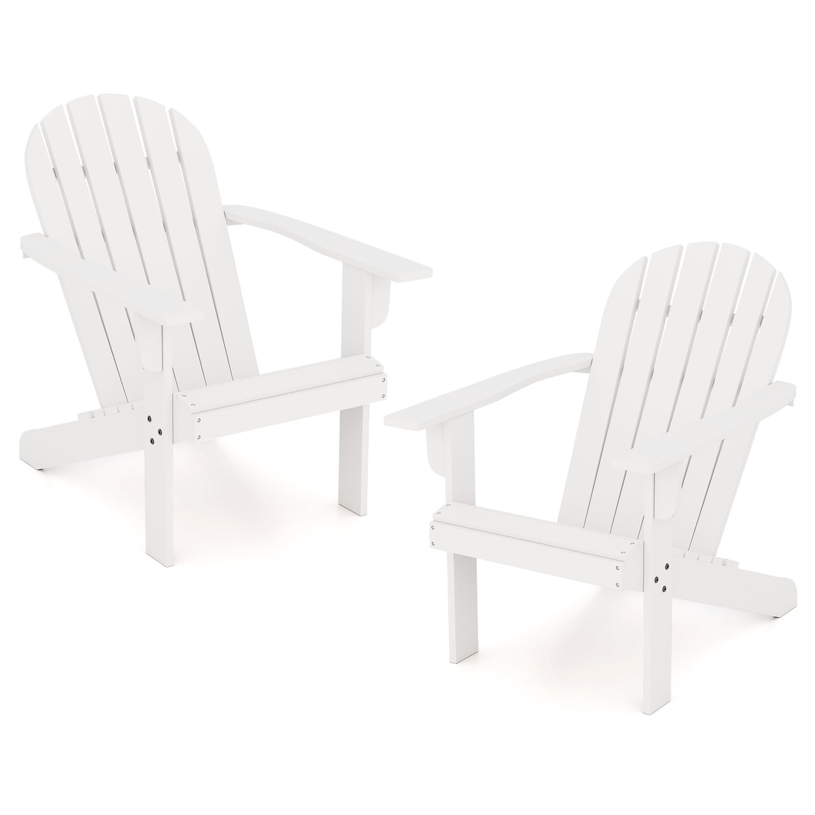 Giantex Acacia Wood Adirondack Chair Set of 1/2/4, Outdoor Fire Pit Chair with 105° Inclined Seat