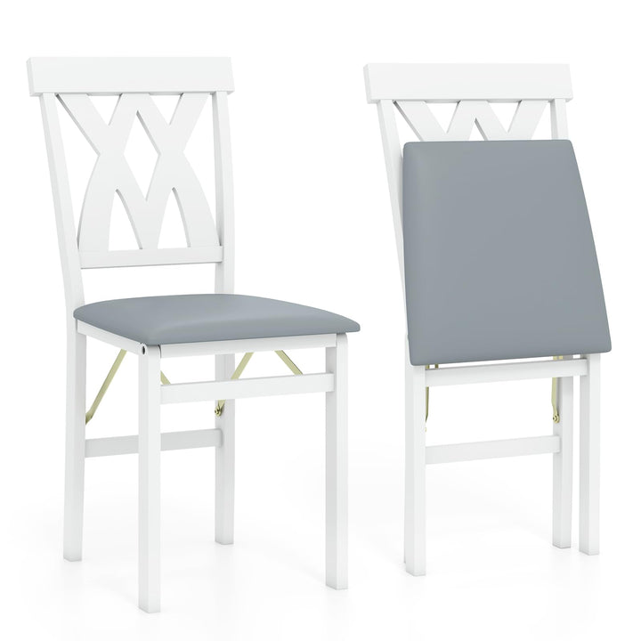 Giantex Folding Dining Chairs with Rubber Wood Frame