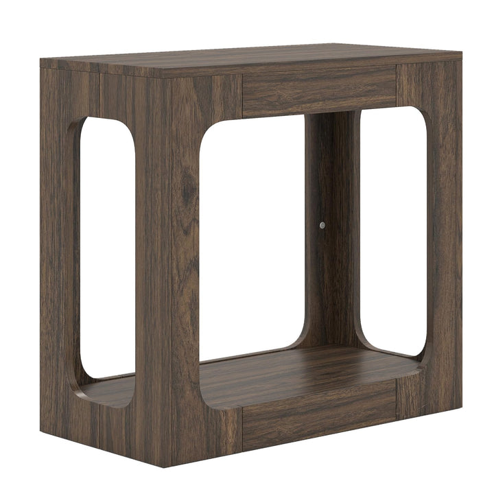 Giantex Narrow End Table 2-Tier Farmhouse Side Table with Open Storage Shelf