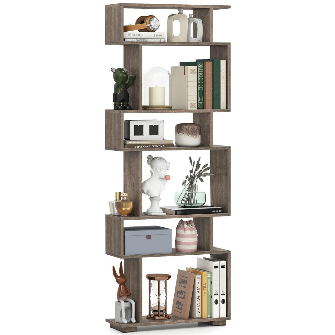 Giantex S Shaped Bookcase with 2 Anti Tipping Kits