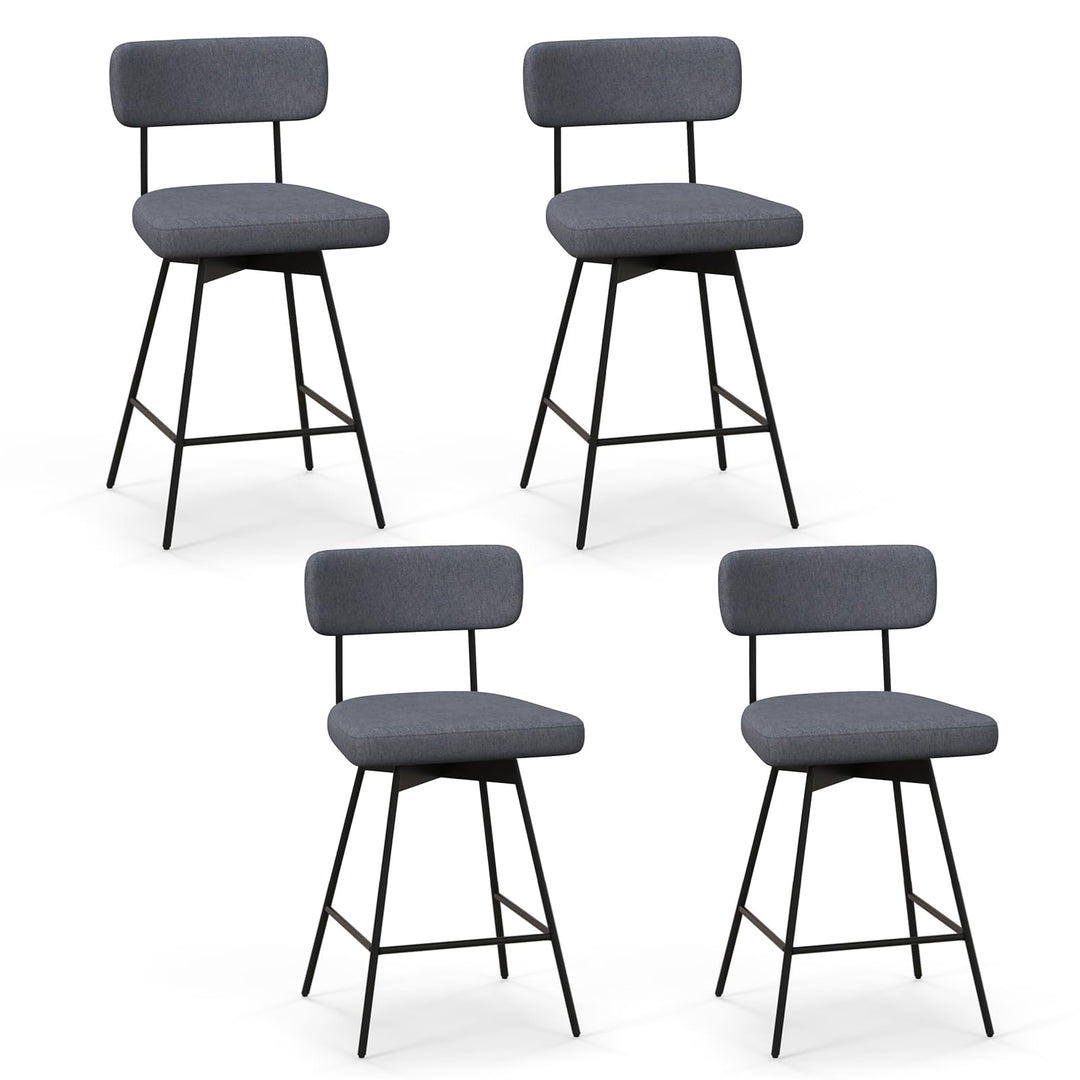 Giantex Swivel Bar Stools,  Upholstered Bar Height Bar Chairs w/Padded Seat & Backrest