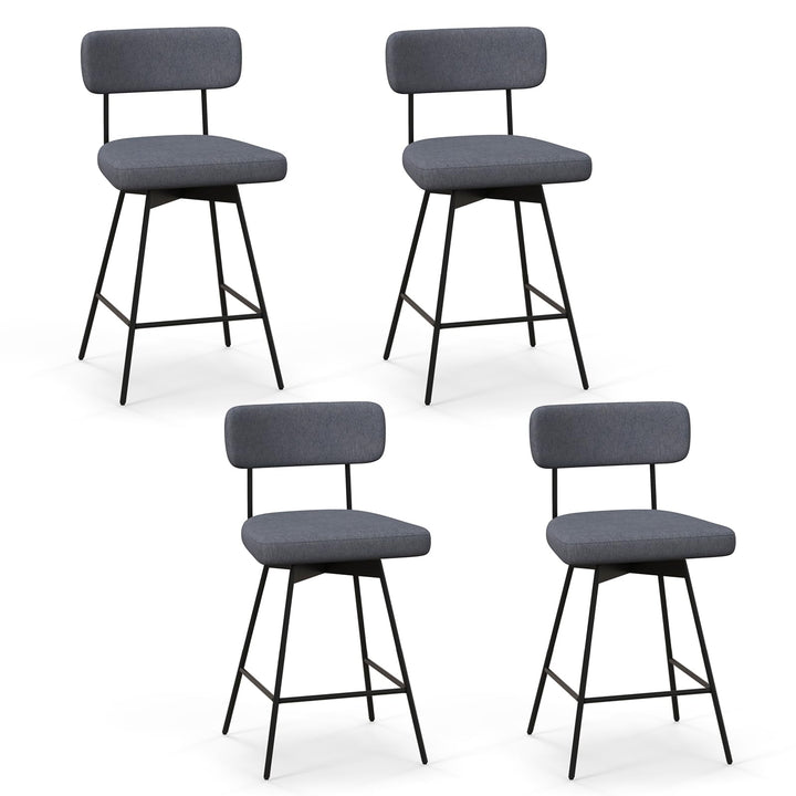 Giantex Swivel Bar Stools,  Upholstered Bar Height Bar Chairs w/Padded Seat & Backrest