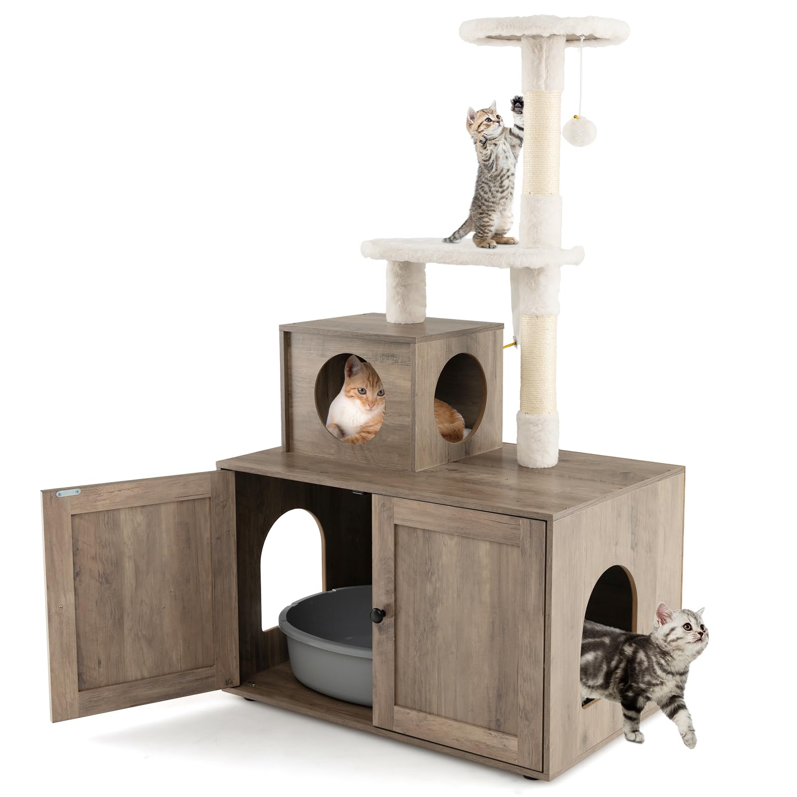 Giantex Cat Tree with Litter Box Enclosure