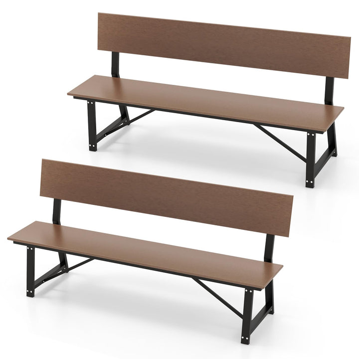 Giantex Outdoor Bench, 4-Person 72 Inches Garden Bench with Weatherproof HDPE Backrest & Seat