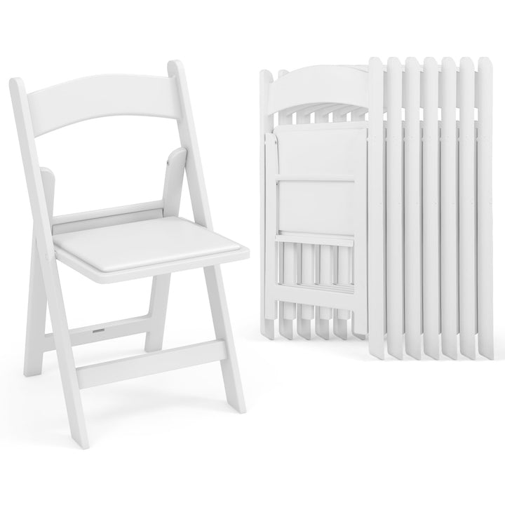 Giantex Folding Chairs with Padded Seat, All-Weather Resin Frame