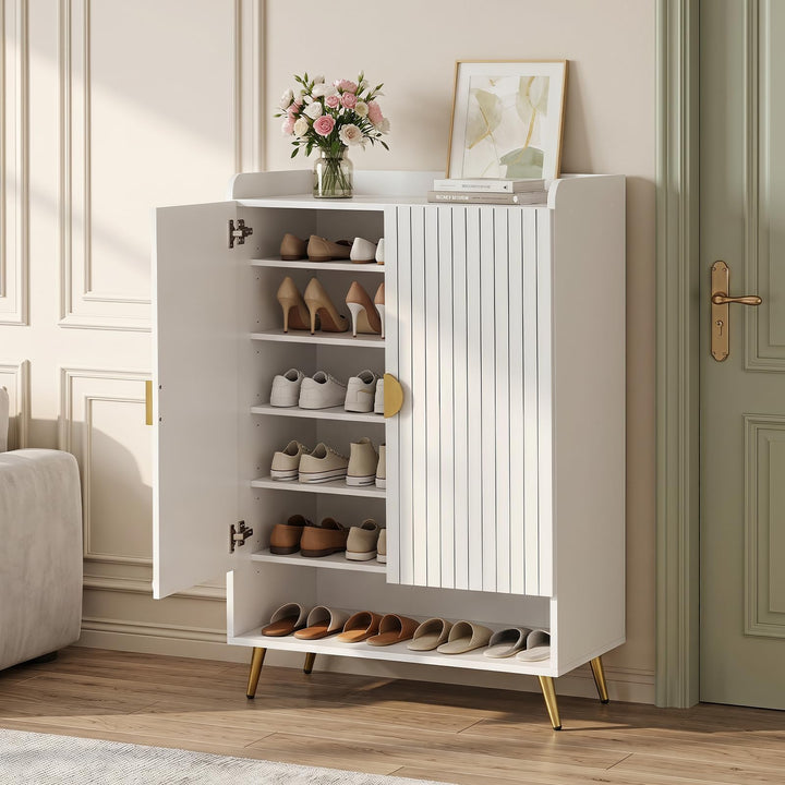 Giantex 7-Tier Wooden Shoe Storage Cabinet w/Doors