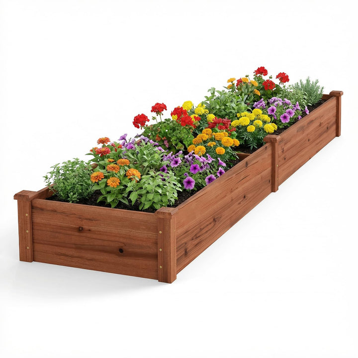 GIANTEX 95" Wooden Raised Garden Bed Rectangular Planter Box