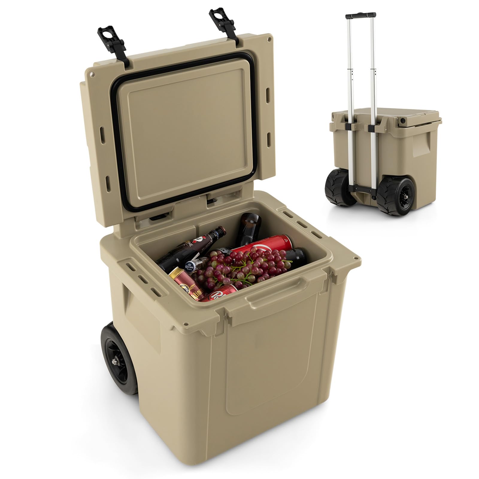 Giantex Cooler with Wheels, 45 Quart Rolling Cooler with All Terrain Wheels