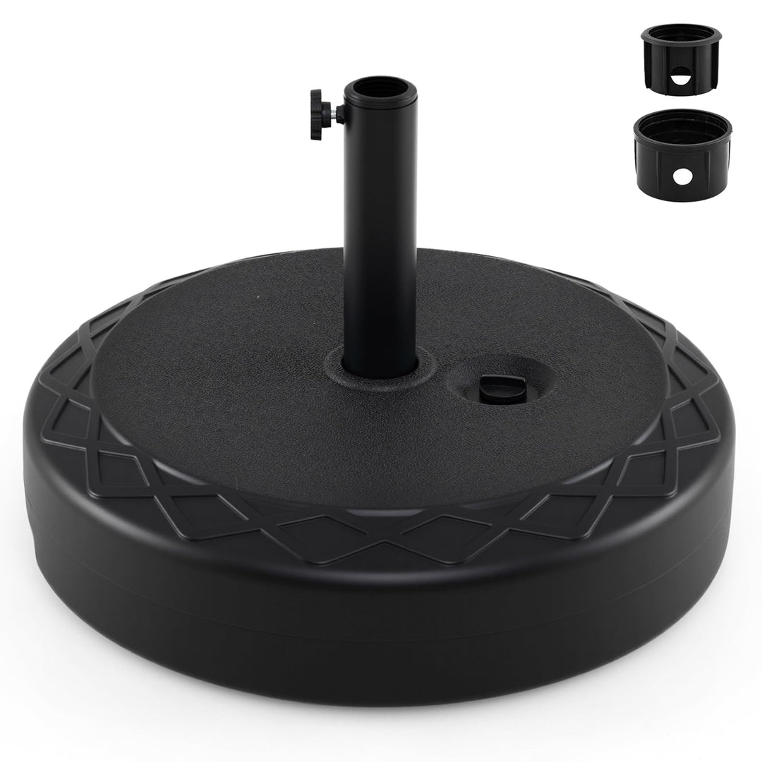 Giantex Fillable Patio Umbrella Base | 110 lbs Heavy Duty Umbrella Stand with 2 Adapters