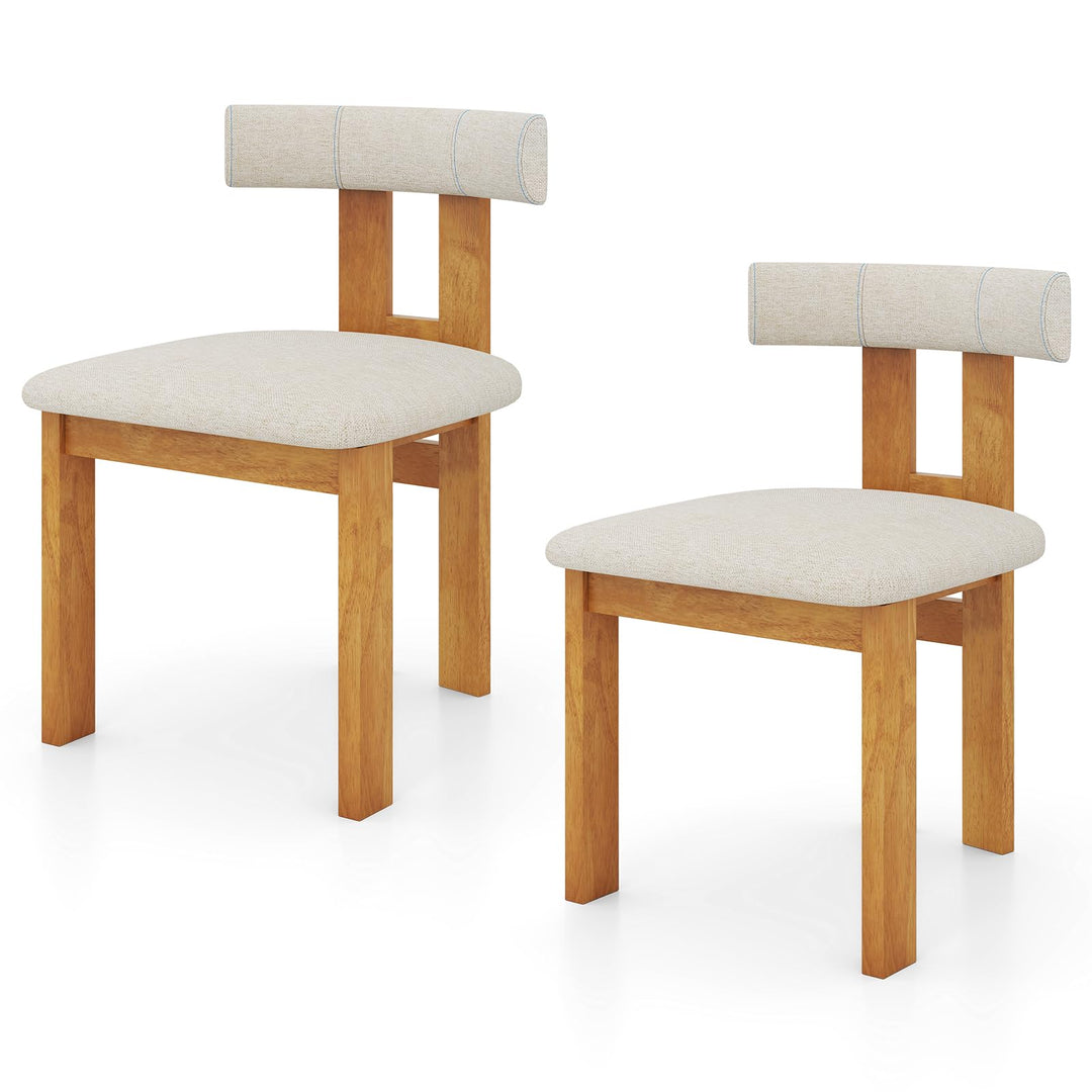 Giantex Modern Upholstered Accent Side Chairs with Curved Backrest