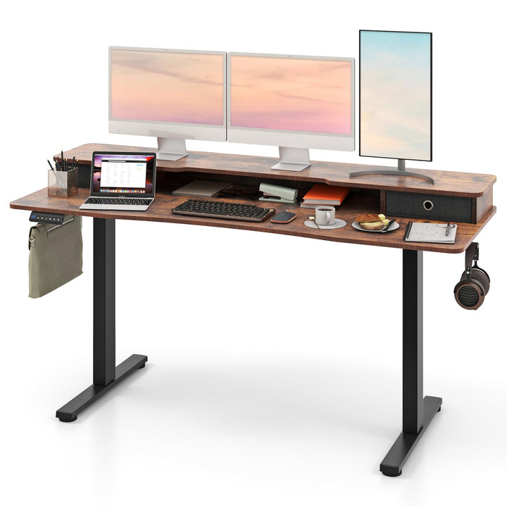 Giantex Electric Standing Desk with 2 Drawers, 63" x 24"