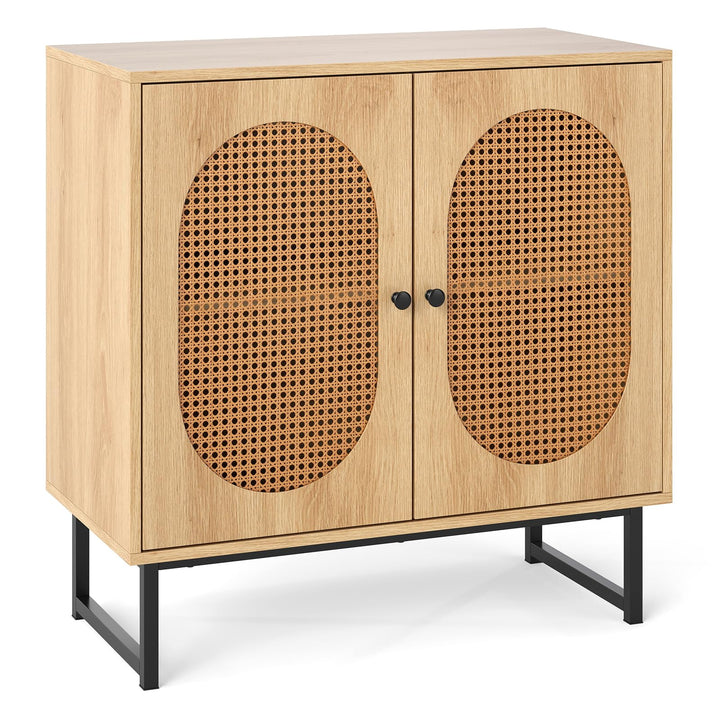 Giantex Small PE Rattan Buffet Cabinet with 2-Door Boho Sideboard