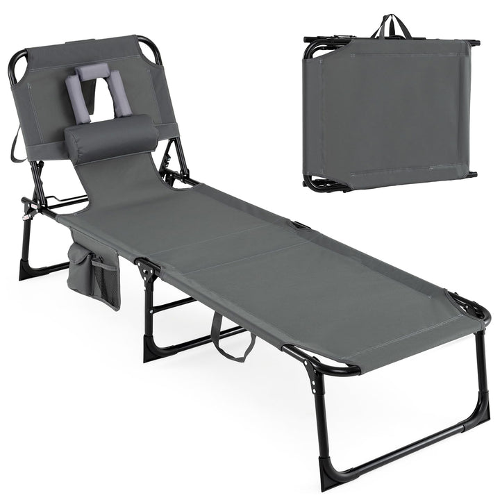 Giantex Tanning Chair with Face Arm Holes Folding Chair