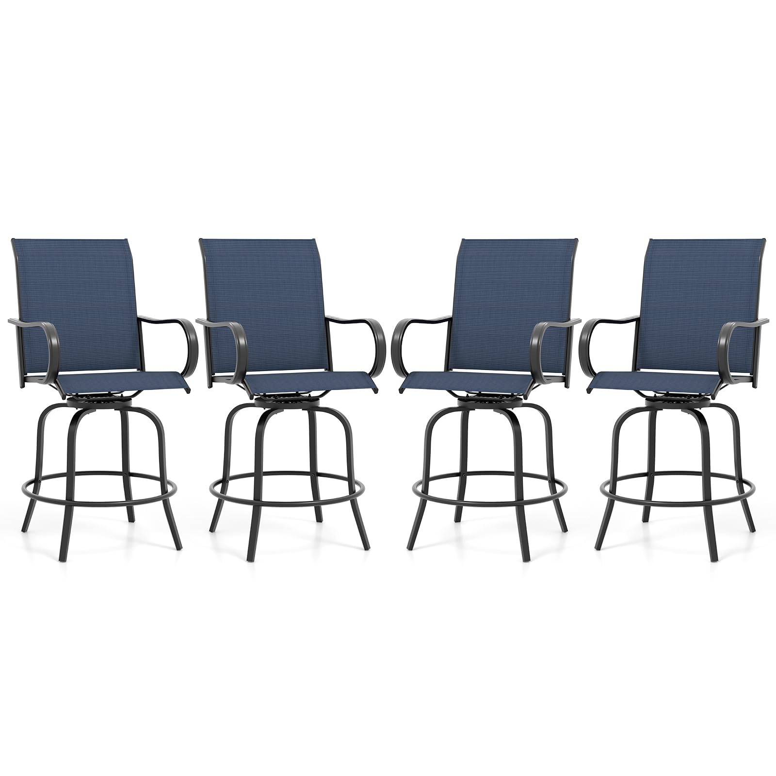 Giantex Swivel Outdoor Bar Stools, All-Weather Bar Height Patio Chairs