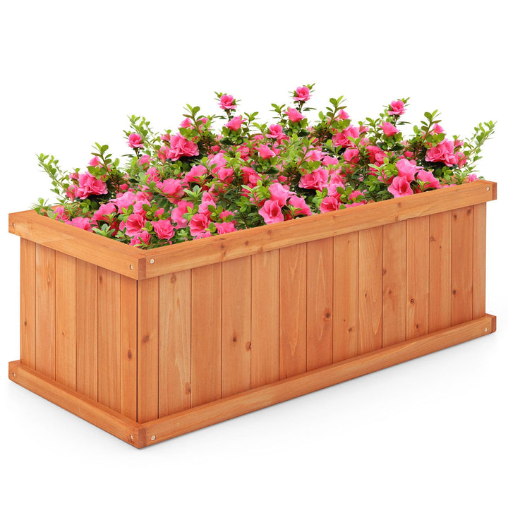 Giantex Raised Garden Bed, 31”x14”x12” Wooden Planter Box with 4 Drainage Holes