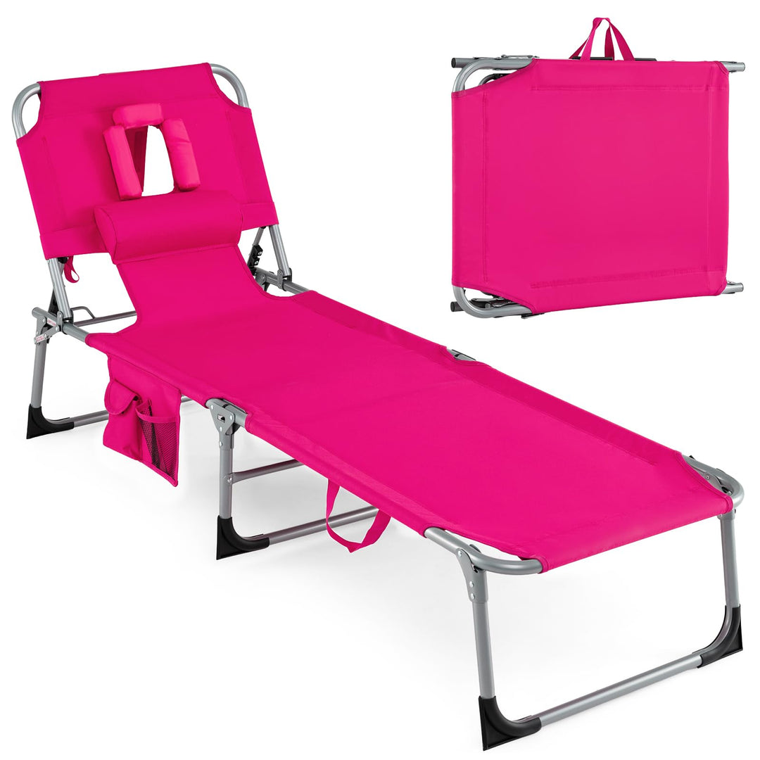 Giantex Tanning Chair with Face Arm Holes Folding Chair