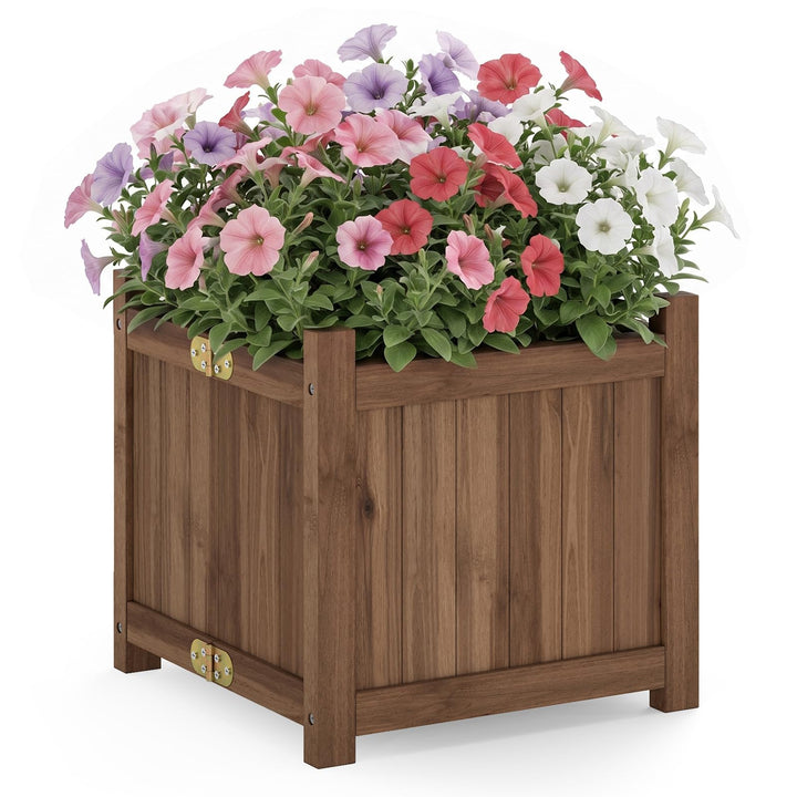 GIANTEX 15" Folding Wooden Planter Box with Removable Bottom (1/2)