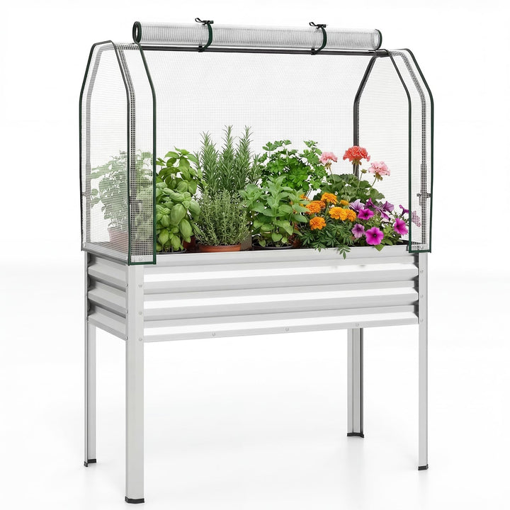 Giantex Raised Garden Bed with Legs &amp; Greenhouse Cover (1/2)