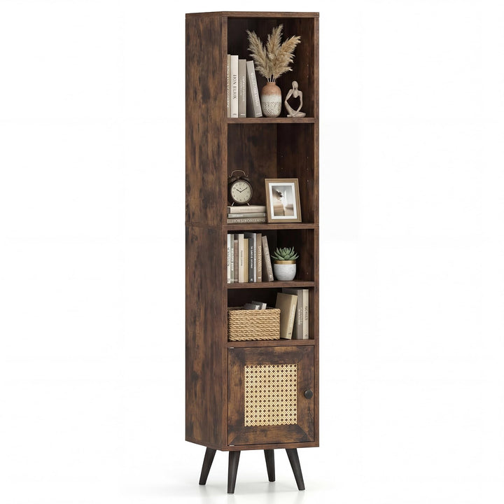 Giantex 6-Tier Tall Narrow Bookcase 54 Inches Slim Storage Cabinet