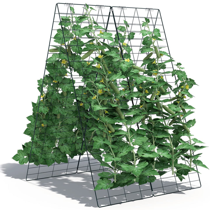Giantex 4 Panels Cucumber Trellis A-Frame Garden Trellis for Plant Climbing