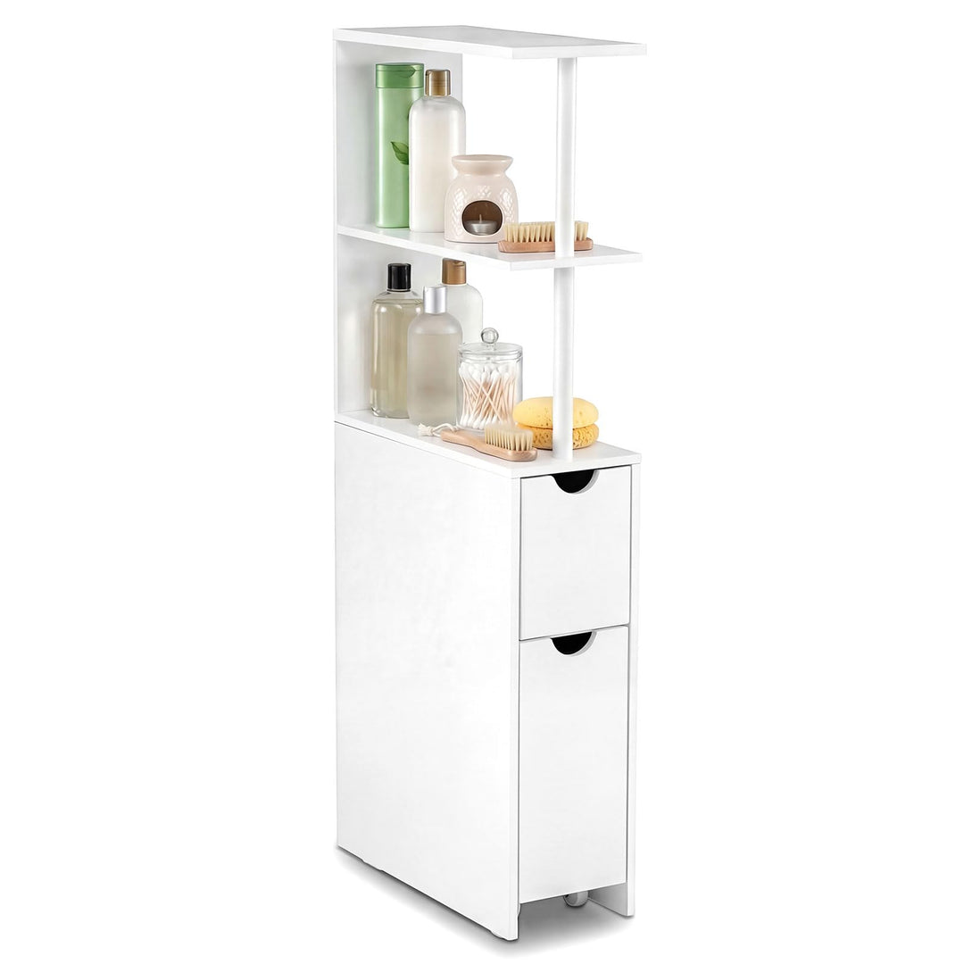 Giantex Slim Storage Cabinet Narrow Freestanding Bathroom Organizer