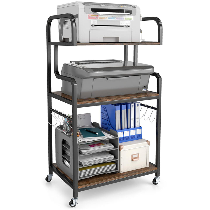 Giantex 3-Tier Rolling Printer Stand with Storage Shelves