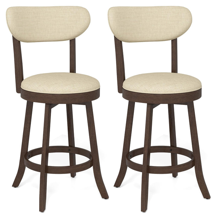 Giantex 25.5" Counter Height Upholstered Linen Barstools