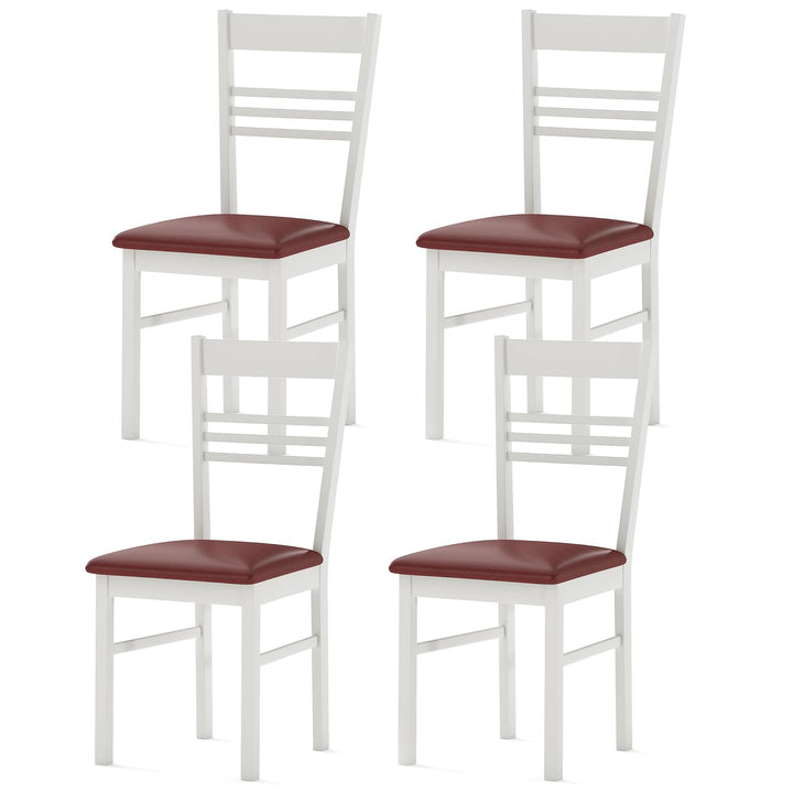 Giantex Wooden Dining Chairs Set of 2/4 Armless Kitchen Chairs w/Slat Backrest