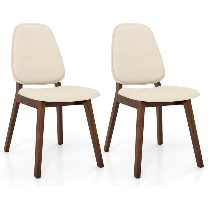 Giantex Wooden Dining Chair Set of 2/4 Mid-Century Modern Upholstered Side Armless Chair