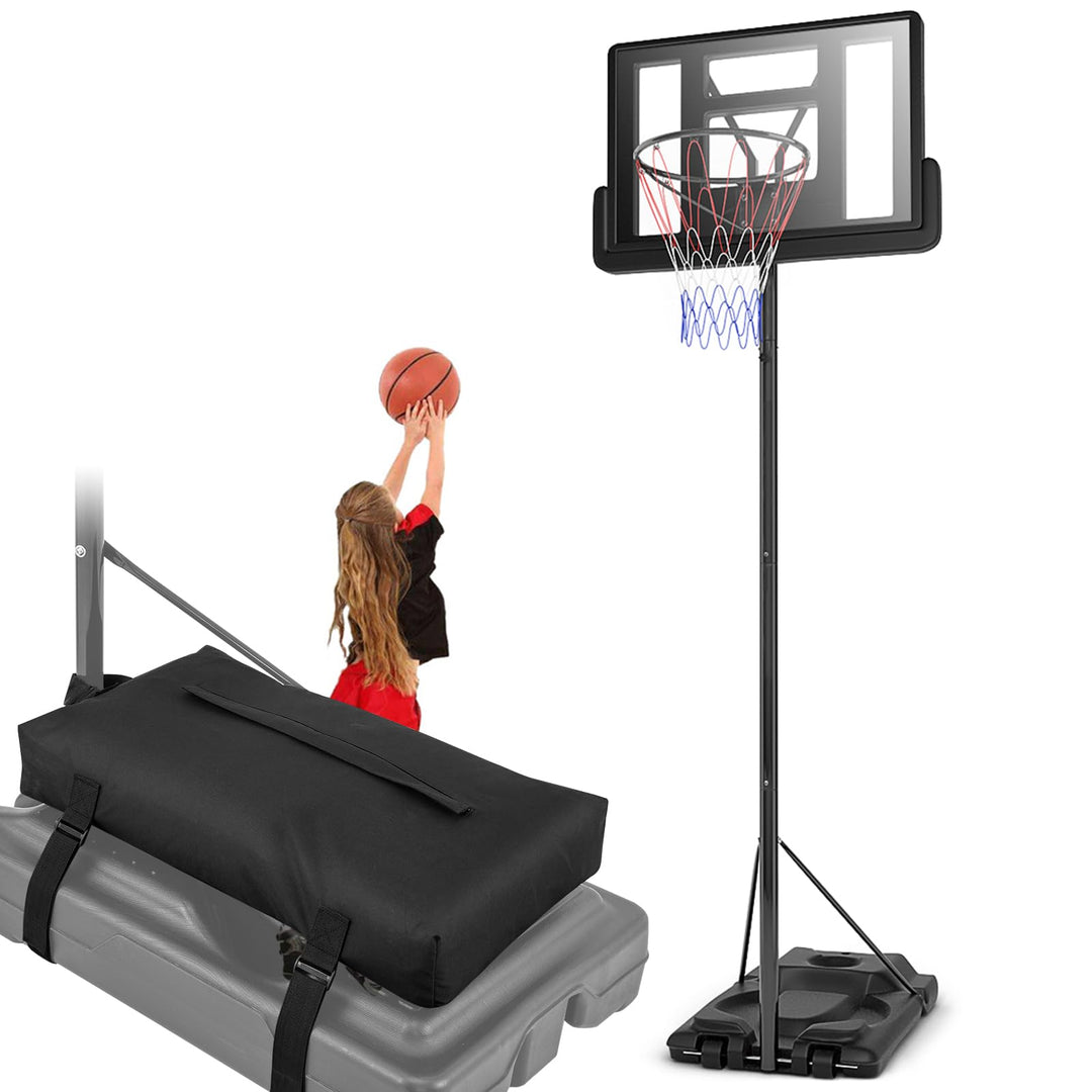 Giantex Portable Basketball Hoop, Height Adjustable 8.5-10 Ft with 39 Inch Backboard, Sandbag