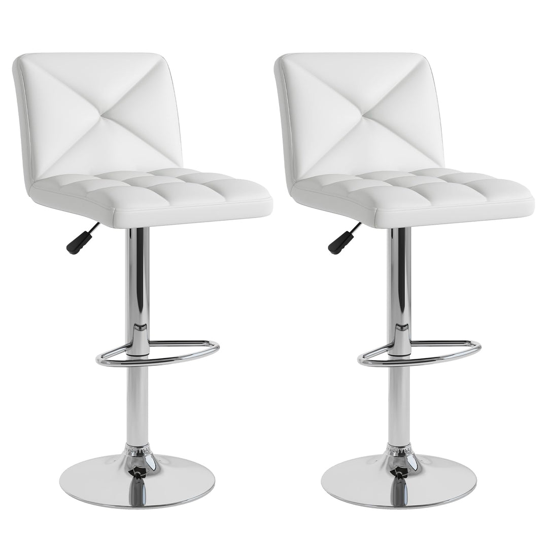 Giantex Bar Stools Set of 2/4, Modern PU Leather Swivel Counter Height Bar Stools with Back
