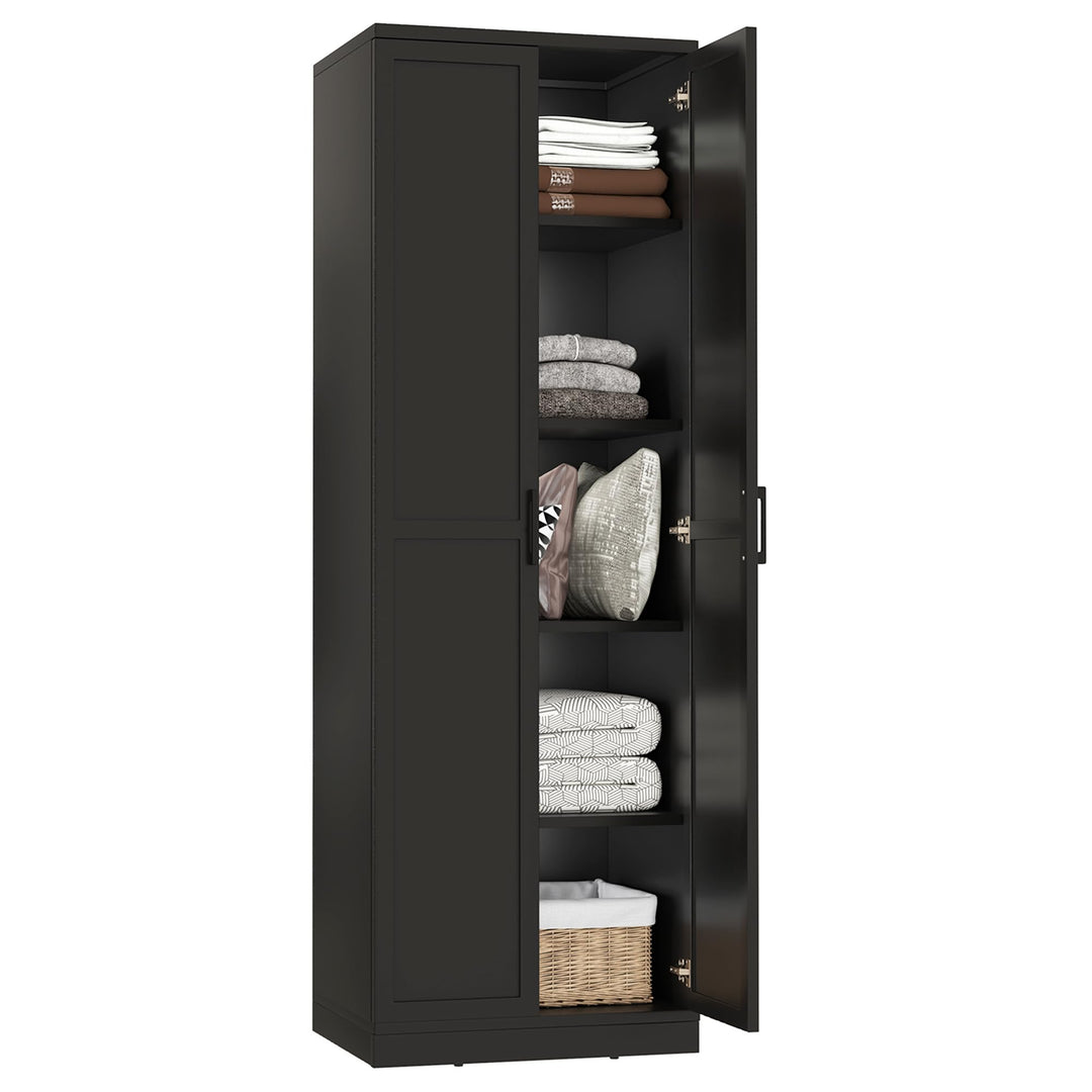 Giantex 70" Tall Wooden Storage Cabinet with 2 Doors and 5 Adjustable Shelves