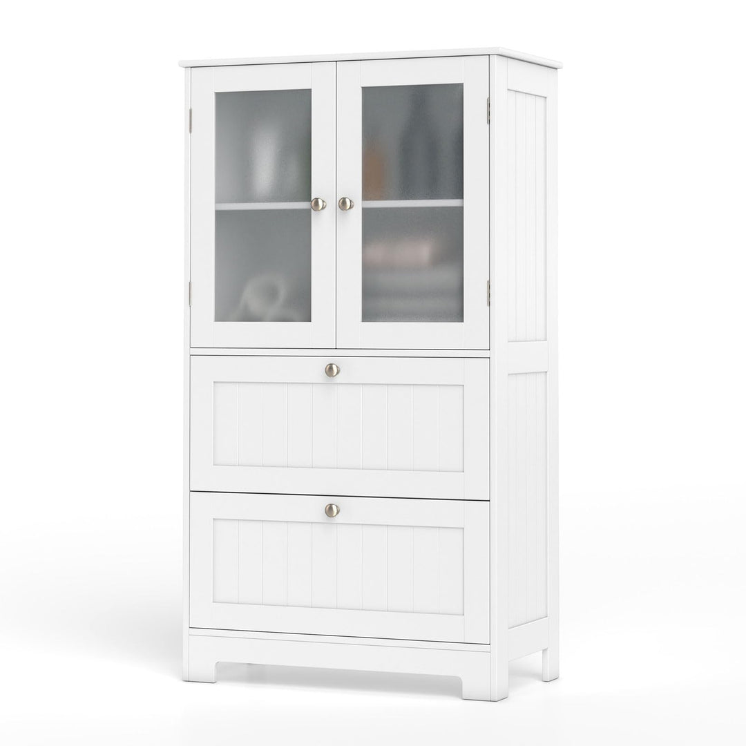 Giantex Bathroom Tall Pantry Cabinet Storage Cabinet with 2 Large Drawers