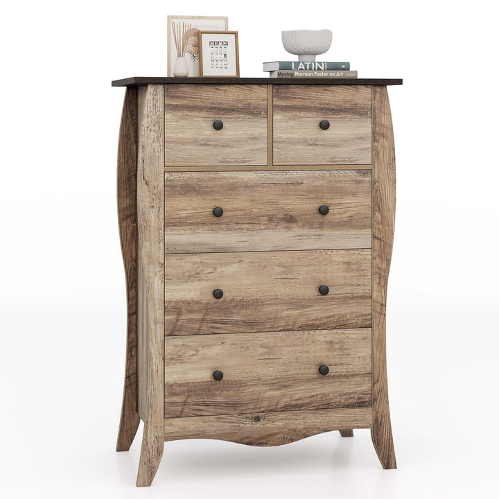 Giantex Storage Cabinet with Foldable & Detachable Fabric Drawers, Anti-Tipping Kit, 26.5” x 15” x 38” Farmhouse Floor Cabinet