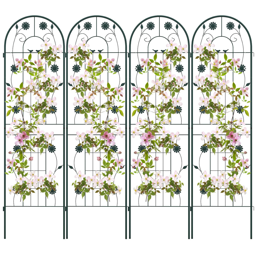 Giantex Garden Trellis, Tall Galvanized Steel Trellis for Climbing Plants