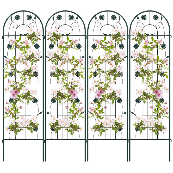 Giantex Garden Trellis, Tall Galvanized Steel Trellis for Climbing Plants