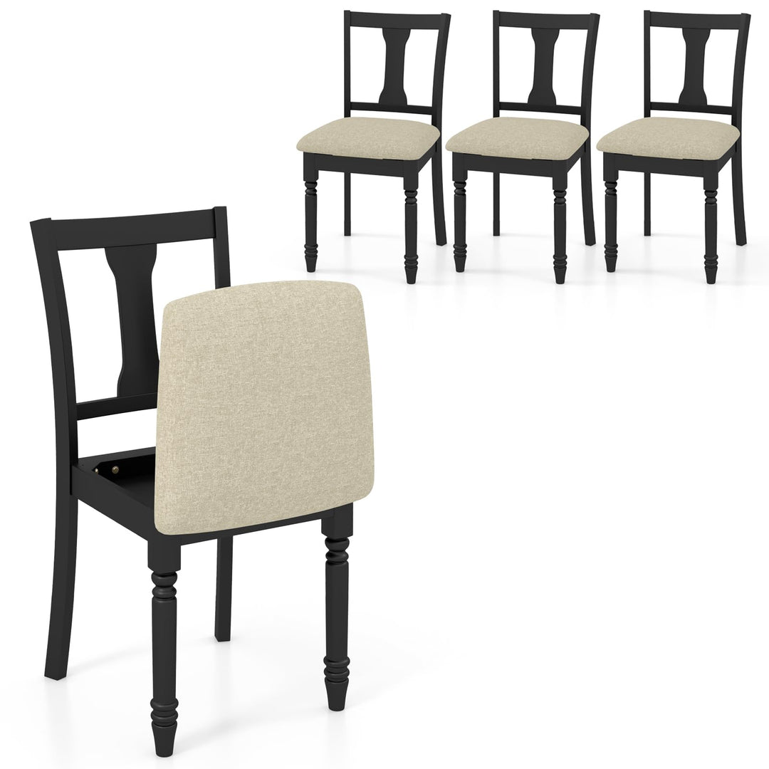 Giantex Wood Dining Chairs Set Farmhouse Dining Room Chair with Cushion Seat, Armless Wooden Dining Side Chairs
