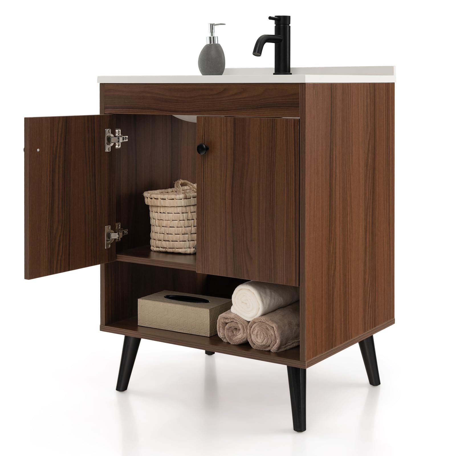 Giantex Bathroom Vanities with Vessel Sink - Bathroom Sink Cabinet with Doors