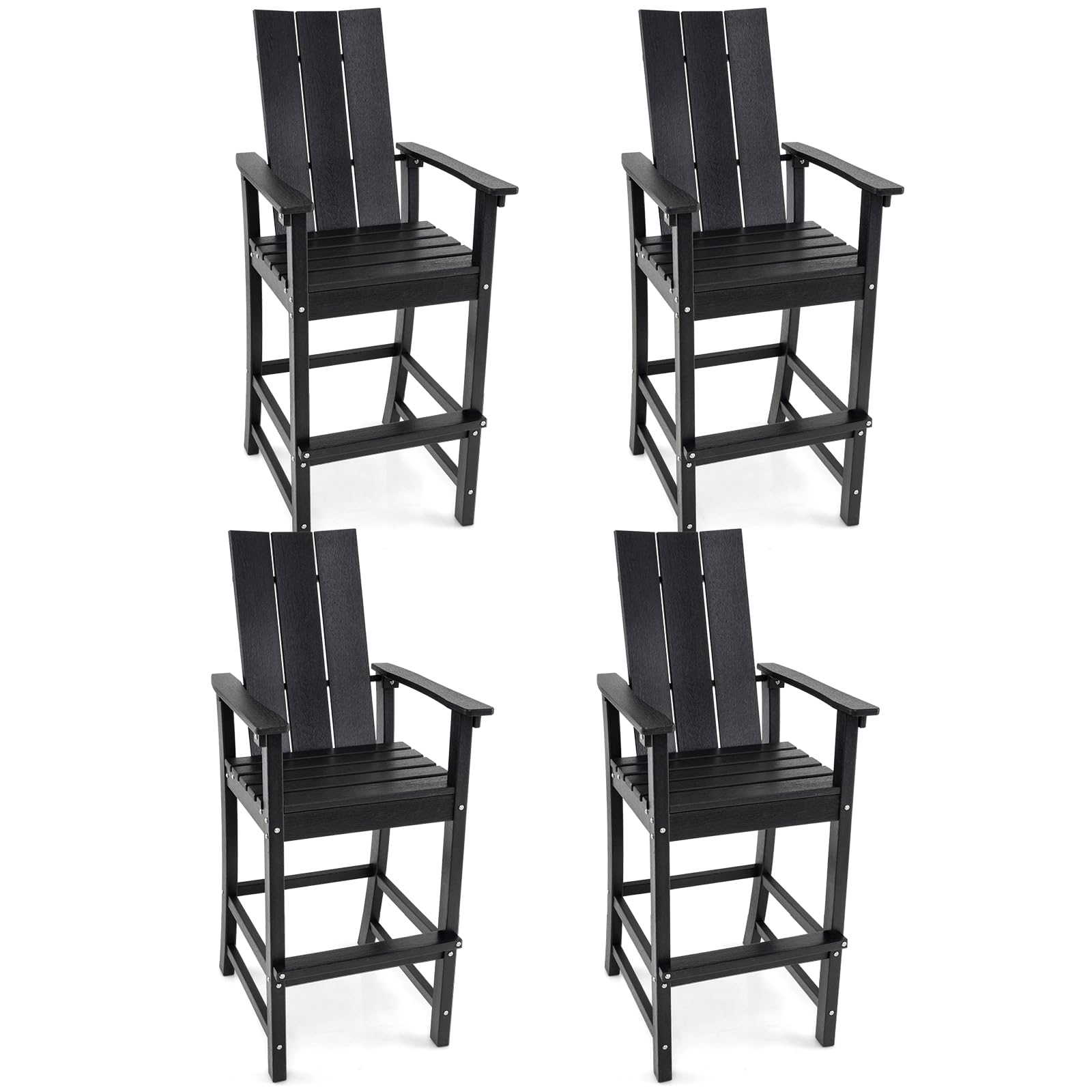 Giantex 52” Tall Adirondack Chair, HDPE Outdoor Bar Stool with Ergonomic Backrest