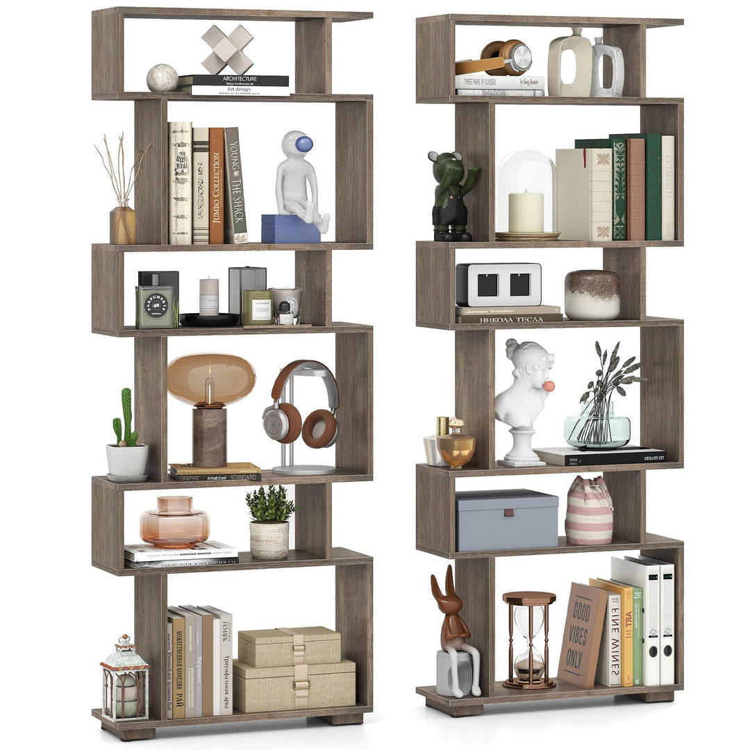 Giantex S Shaped Bookcase with 2 Anti Tipping Kits