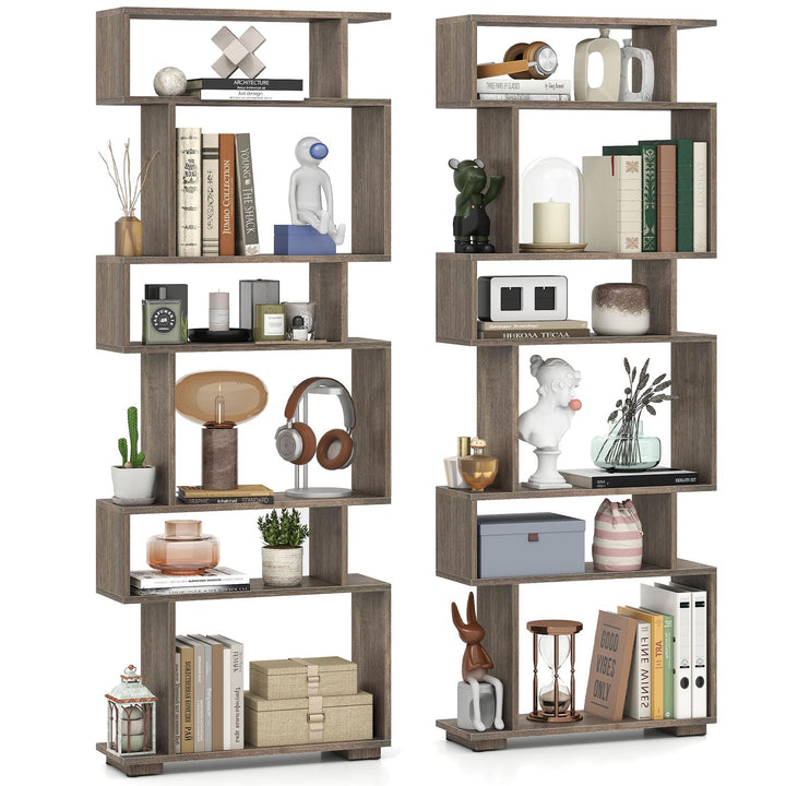 Giantex S Shaped Bookcase with 2 Anti Tipping Kits