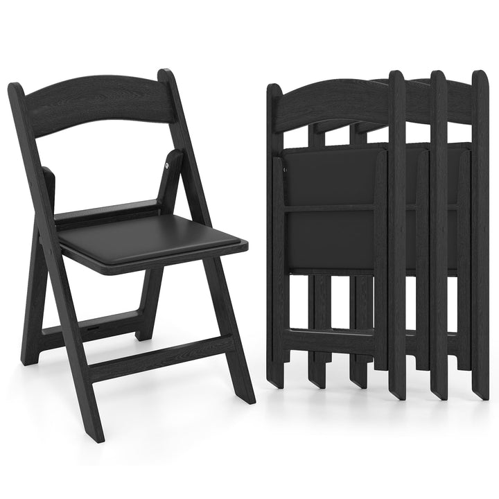 Giantex Folding Chairs Portable Resin Event Chairs with Padded Seat