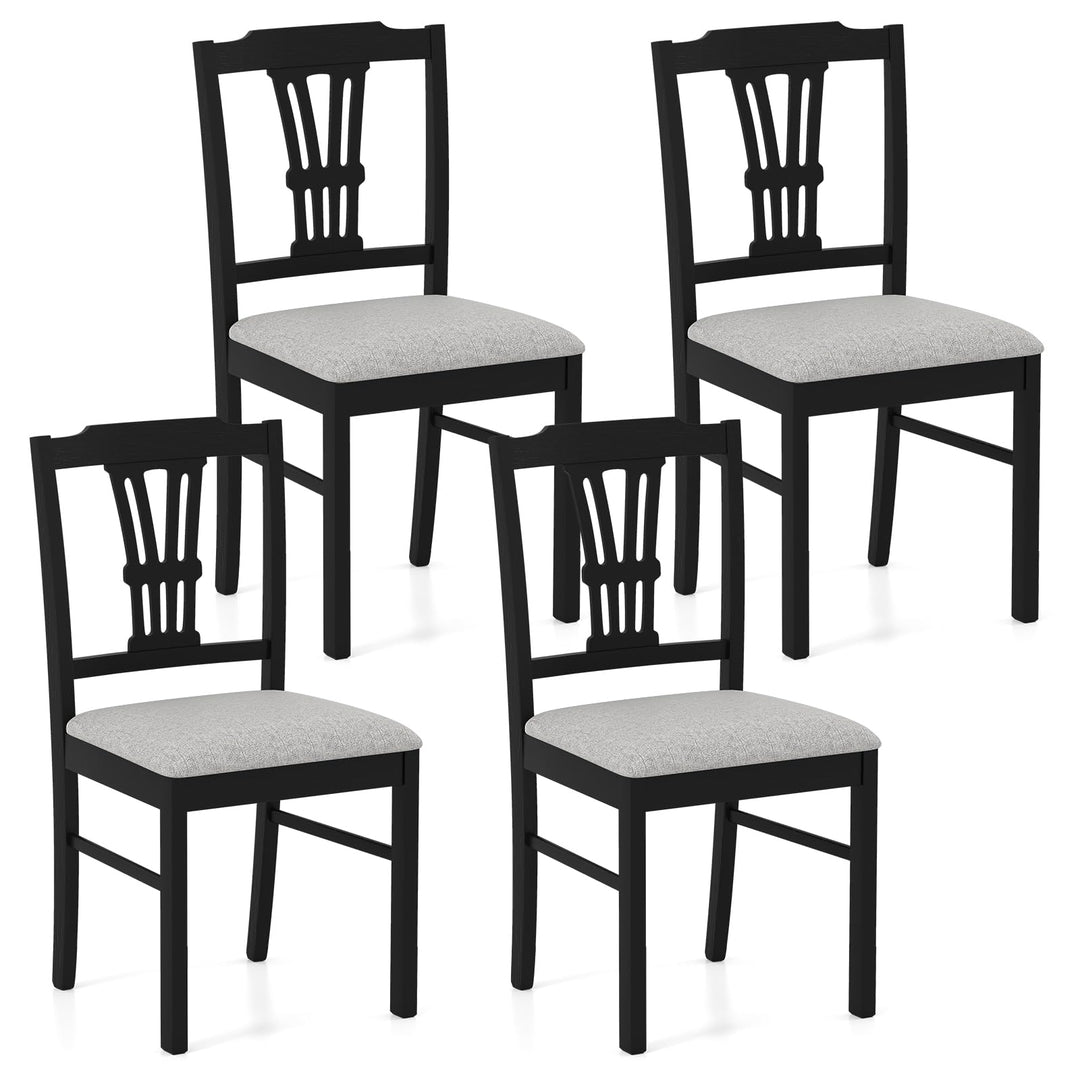 Giantex Wooden Dining Chairs Set of 2/4 Upholstered Kitchen Chairs