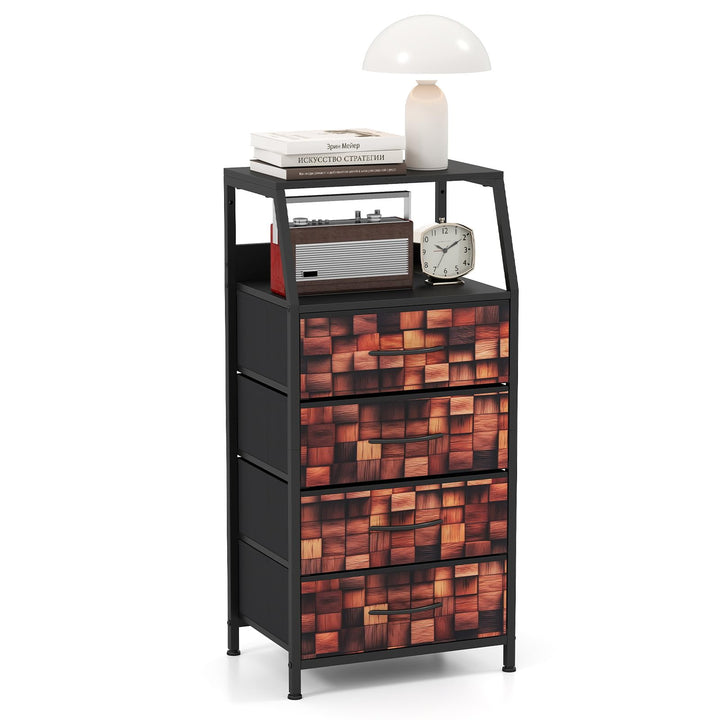 GIANTEX Industrial Nightstand | Tall Dresser with Sturdy Metal Frame (1/2)