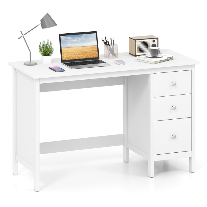 Giantex 48 Inch White Desk with Drawers