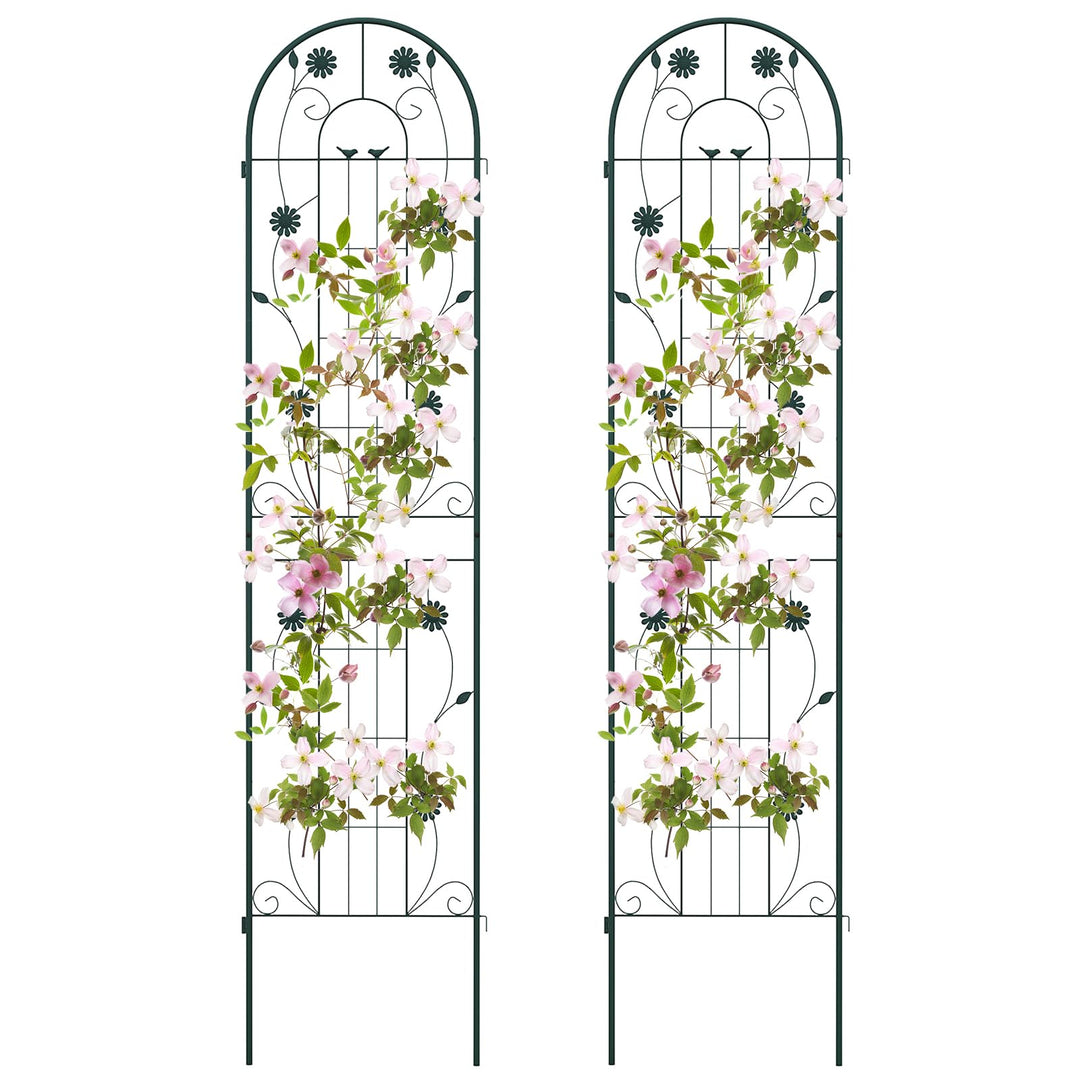 Giantex Garden Trellis, Tall Galvanized Steel Trellis for Climbing Plants