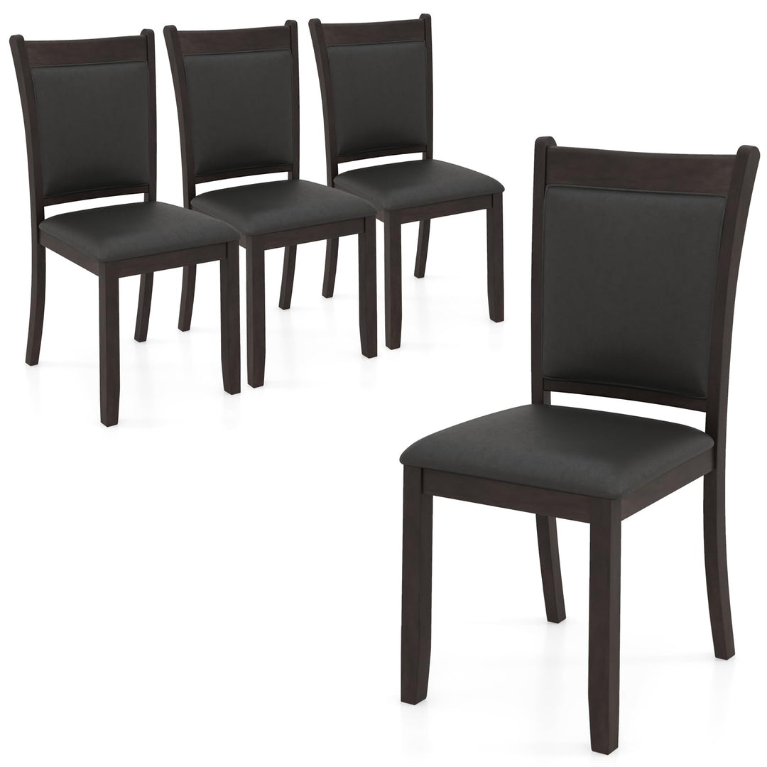 Giantex Wooden Dining Chairs Set, Modern Armless Kitchen Chairs w/Padded Backrest & Seat, Rubber Wood Frame